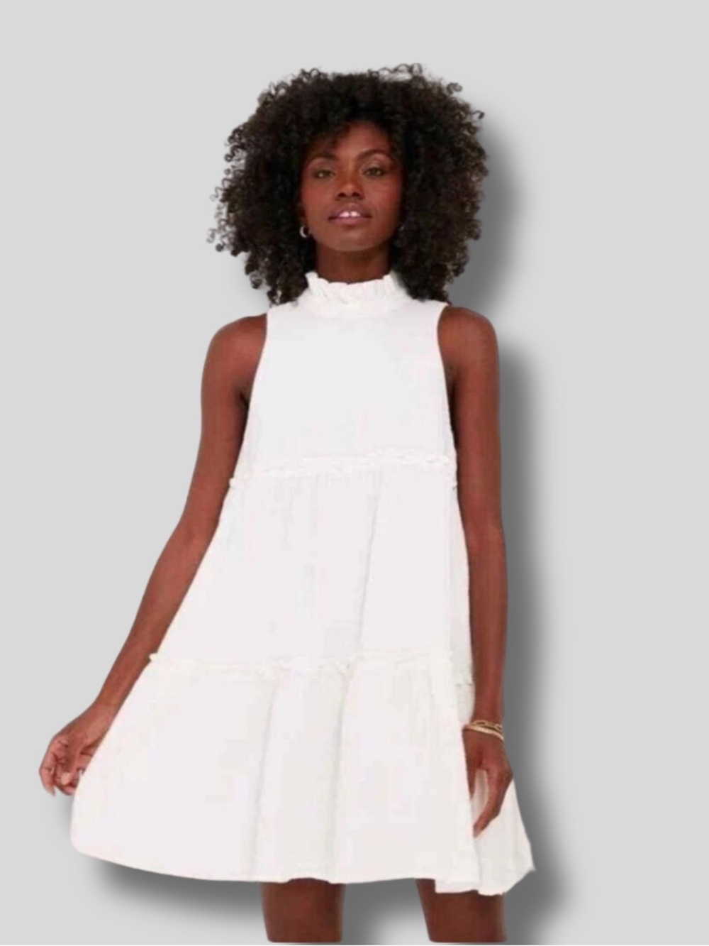 Pomander Place Tuckernuck Women’s Sleeveless Cotton Morgan White Swing Dress